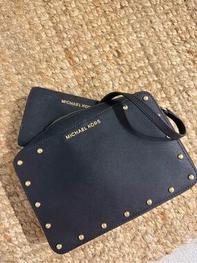 Michael Kors Navy Crossbody set with wallet
